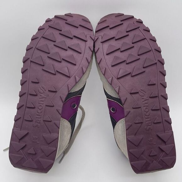 SAUCONY Jazz Original Women’s Sneakers Gray Purple Suede Size 8 Tennis Shoes - Picture 9 of 15
